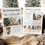 Cartes Pour Fêtes Annuelles Journal Unique Fun What A Year Photo Christmas<br><div class="desc">Célébrez les moments forts de votre année avec notre carte de Noël unique "What A Year". Conçue dans un style de journal moderne, cette carte offre une façon créative de partager vos souvenirs et vos jalons préférés. Avec des sections personnalisables pour les photos et les légendes, il est parfait pour...</div>