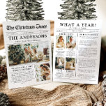 Cartes Pour Fêtes Annuelles Journal Unique Fun What A Year Photo Christmas<br><div class="desc">Célébrez les moments forts de votre année avec notre carte de Noël unique "What A Year". Conçue dans un style de journal moderne, cette carte offre une façon créative de partager vos souvenirs et vos jalons préférés. Avec des sections personnalisables pour les photos et les légendes, il est parfait pour...</div>