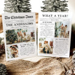 Cartes Pour Fêtes Annuelles Journal Unique Fun What A Year Photo Christmas<br><div class="desc">Célébrez les moments forts de votre année avec notre carte de Noël unique "What A Year". Conçue dans un style de journal moderne, cette carte offre une façon créative de partager vos souvenirs et vos jalons préférés. Avec des sections personnalisables pour les photos et les légendes, il est parfait pour...</div>