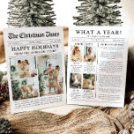 Cartes Pour Fêtes Annuelles Journal Unique Fun What A Year Photo Christmas<br><div class="desc">Célébrez les moments forts de votre année avec notre carte de Noël unique "What A Year". Conçue dans un style de journal moderne, cette carte offre une façon créative de partager vos souvenirs et vos jalons préférés. Avec des sections personnalisables pour les photos et les légendes, il est parfait pour...</div>