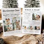 Cartes Pour Fêtes Annuelles Journal Unique Fun What A Year Photo Christmas<br><div class="desc">Célébrez les moments forts de votre année avec notre carte de Noël unique "What A Year". Conçue dans un style de journal moderne, cette carte offre une façon créative de partager vos souvenirs et vos jalons préférés. Avec des sections personnalisables pour les photos et les légendes, il est parfait pour...</div>