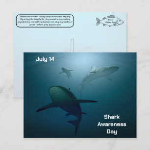 Cartes Pour Fêtes Annuelles Journée de sensibilisation au requin - 14 juillet 