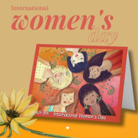 Journée Internationale de la Femme Art Orange Roug