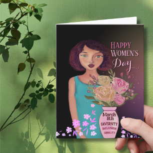 Cartes Pour Fêtes Annuelles Journée internationale des femmes Femmes au vase