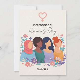 Cartes Pour Fêtes Annuelles Journée internationale des femmes Moderne Élégant 