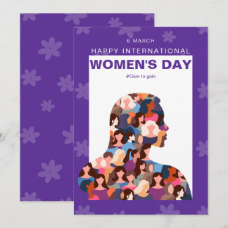 Cartes Pour Fêtes Annuelles Journée internationale des femmes violette et heur