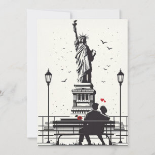 Cartes Pour Fêtes Annuelles Journée romantique à New York : L'amour à la liber