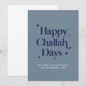Cartes Pour Fêtes Annuelles Jours de Challah heureux bleu Hanukkah drôle (Devant / Derrière)