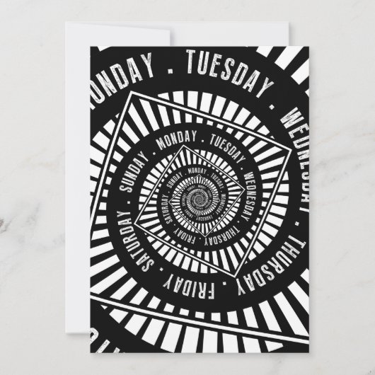 Cartes Pour Fêtes Annuelles Jours de la semaine (Devant)