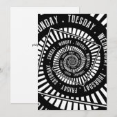 Cartes Pour Fêtes Annuelles Jours de la semaine (Devant / Derrière)