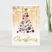 Cartes Pour Fêtes Annuelles Jours de Noël Rustique Script Gold (Devant)
