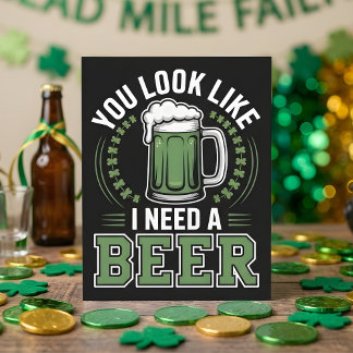 Cartes Pour Fêtes Annuelles Jours de Saint-Patrick Pub Bière Humour