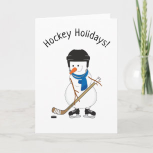 Cartes Pour Fêtes Annuelles Jours fériés de hockey Noël de Snowman