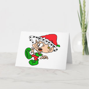 Cartes Pour Fêtes Annuelles Jours fériés Elf Xmas écrasés Noël