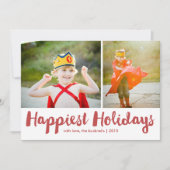 Cartes Pour Fêtes Annuelles Jours fériés Rouge Script Noël MultiPhoto (Devant)