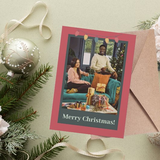 Cartes Pour Fêtes Annuelles Jours fériés vert foncé et rouge