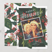 Cartes Pour Fêtes Annuelles Jours francs | Joyeuses Fêtes Tilées Photo (Devant / Derrière)