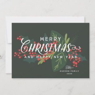 Cartes Pour Fêtes Annuelles Jours francs   Joyeux Noël Nouvel An Botaniques