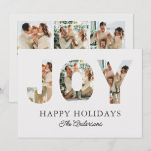 Cartes Pour Fêtes Annuelles Joy 3-Photo Happy Holidays Message personnel Famil