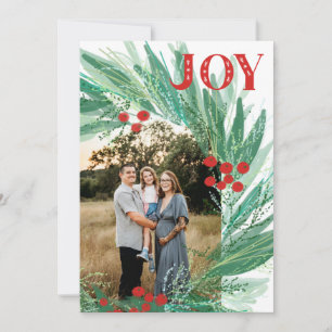Cartes Pour Fêtes Annuelles Joy Berry Wreath Christmas Holiday Card