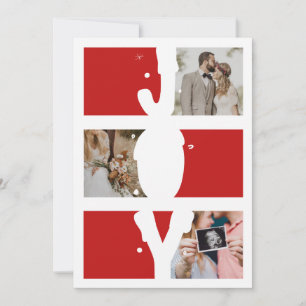 Cartes Pour Fêtes Annuelles Joy Bienheureux voeux de Noël Famille Moderne 7 Ph