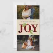 Cartes Pour Fêtes Annuelles Joy Buffalo Check Rustic Plaid Christmas 2 Photo (Devant)