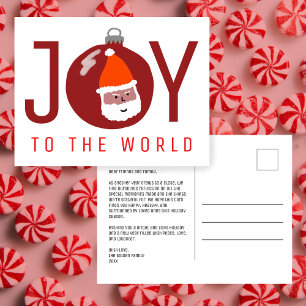 Cartes Pour Fêtes Annuelles JOY Charmant Père Noël Ornement de Noël 