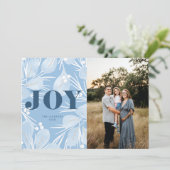 Cartes Pour Fêtes Annuelles Joy Christmas Design bleu (Debout devant)