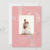 Cartes Pour Fêtes Annuelles Joy Elegant Noël Typographie florale Photo (Devant)