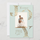 Cartes Pour Fêtes Annuelles Joy Elegant Noël Typographie florale Photo (Devant)