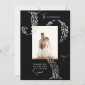 Cartes Pour Fêtes Annuelles Joy Elegant Noël Typographie florale Photo (Devant)