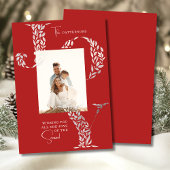 Cartes Pour Fêtes Annuelles Joy Elegant Noël Typographie florale Photo