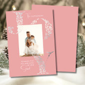 Cartes Pour Fêtes Annuelles Joy Elegant Noël Typographie florale Photo