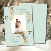 Cartes Pour Fêtes Annuelles Joy Elegant Noël Typographie florale Photo