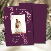 Cartes Pour Fêtes Annuelles Joy Elegant Noël Typographie florale Photo