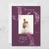 Cartes Pour Fêtes Annuelles Joy Elegant Noël Typographie florale Photo (Devant)