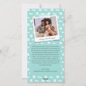 Cartes Pour Fêtes Annuelles Joy Empreinte de patte Brush Script Amoureux des c (Dos)