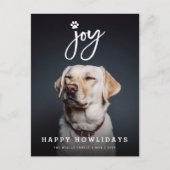 Cartes Pour Fêtes Annuelles Joy Empreinte de patte Brush Script Amoureux des c (Devant)