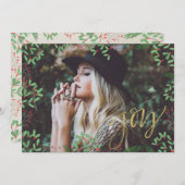 Cartes Pour Fêtes Annuelles Joy Faux Gold Script (Devant / Derrière)