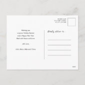 Cartes Pour Fêtes Annuelles JOY Festive Blue Modern Script Photo de Noël (Dos)