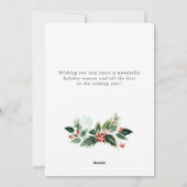 Cartes Pour Fêtes Annuelles JOY Festive Holly Wreath Noël PHOTO Salutation (Dos)