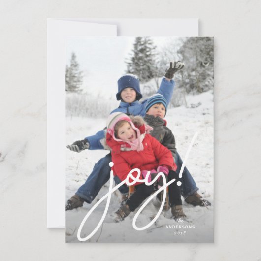Cartes Pour Fêtes Annuelles Joy Festive Noël manuscrit Script Photo (Devant)