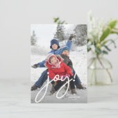 Cartes Pour Fêtes Annuelles Joy Festive Noël manuscrit Script Photo (Debout devant)