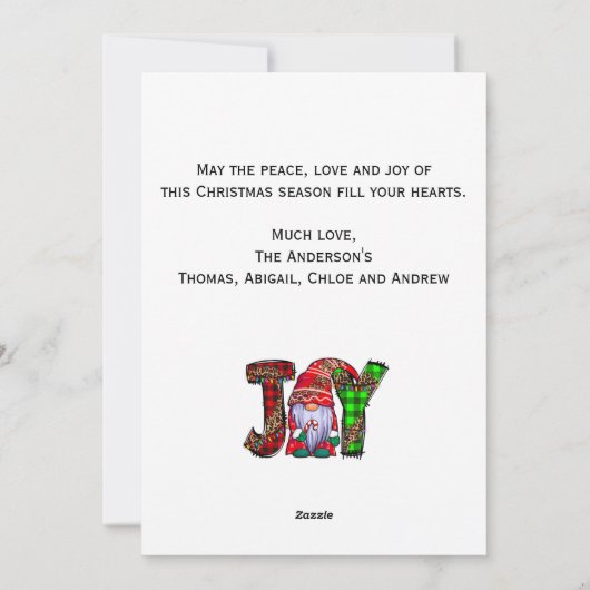 Cartes Pour Fêtes Annuelles Joy Gnomes Joyeux Noël Gnomies tendance (Dos)