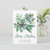 Cartes Pour Fêtes Annuelles JOY Holly Berry Succursale Noël Salutation (Debout devant)