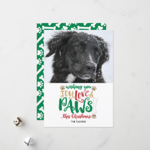Cartes Pour Fêtes Annuelles Joy Love Paws Chien Joyeux Vacances Photo