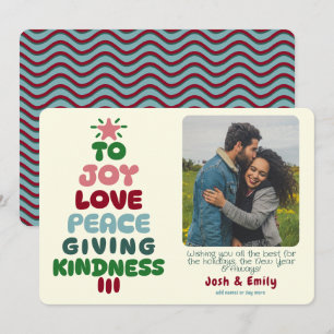 Cartes Pour Fêtes Annuelles Joy Love Peace Tree Photo