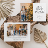 Cartes Pour Fêtes Annuelles Joy Love Peace Typographie Paysage Noël