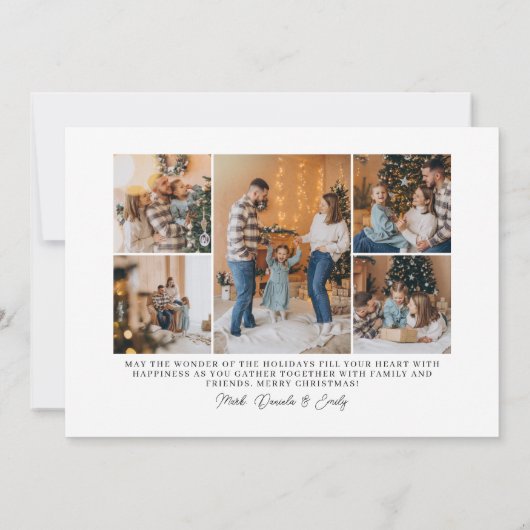 Cartes Pour Fêtes Annuelles Joy Love Peace Typographie Paysage Noël (Dos)