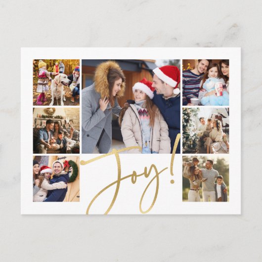 Cartes Pour Fêtes Annuelles Joy Modern Photo Collage (Devant)